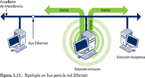 Topología en bus. Red Ethernet